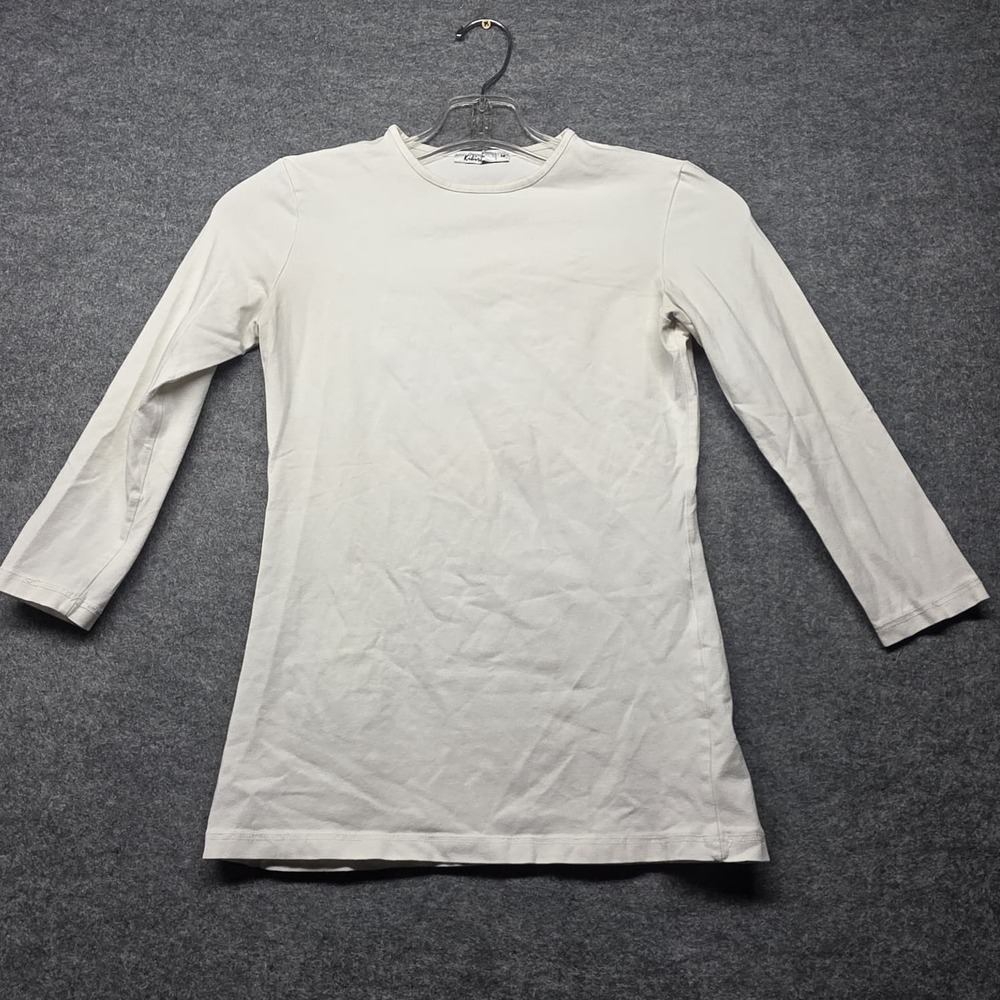 Kikiriki White Long Sleeve Tunic Mini Dress Blouse Cotton Blend Size M Turkey